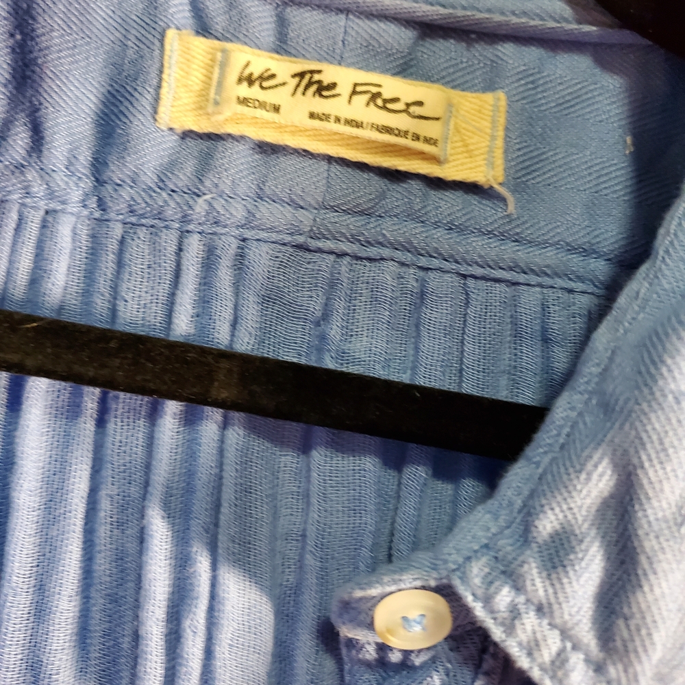 We The Free Light Blue Textured Shirt - Picture 3 of 16